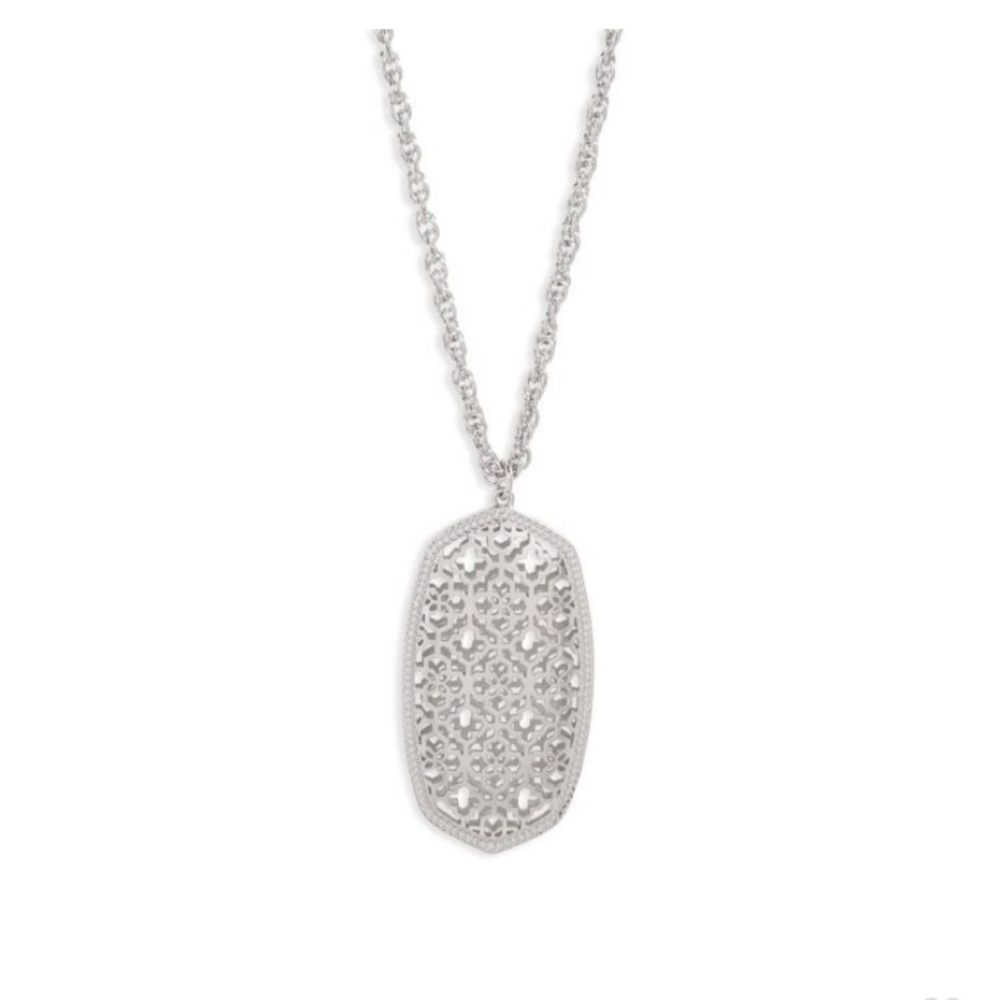 EUC Kendra Scott Rae filigree silver necklace - like new